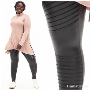 NWT TORRID Black Faux Leather Moto Leggings